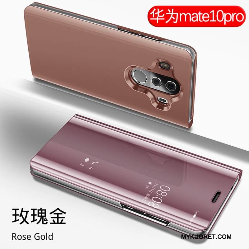Kuori Huawei Mate 10 Pro Nahka Murtumaton Puhelimen Kuoret, Kotelo Huawei Mate 10 Pro Suojaus Kulta Peili