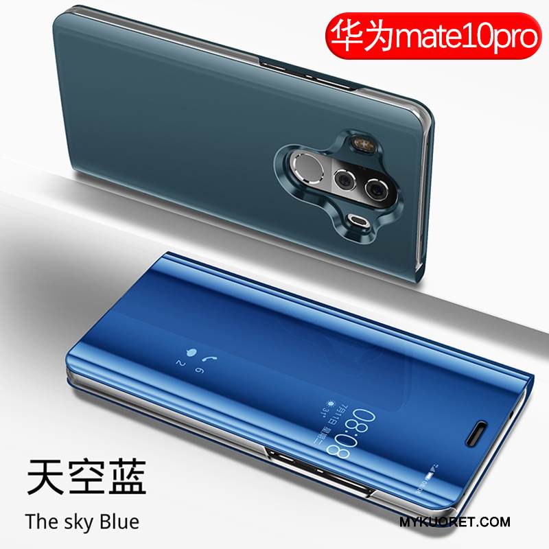 Kuori Huawei Mate 10 Pro Nahka Murtumaton Puhelimen Kuoret, Kotelo Huawei Mate 10 Pro Suojaus Kulta Peili
