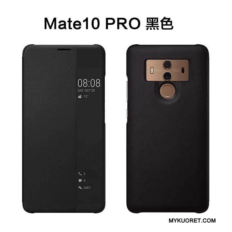 Kuori Huawei Mate 10 Pro Nahka Musta Murtumaton, Kotelo Huawei Mate 10 Pro Kuoret Puhelimen Kuoret