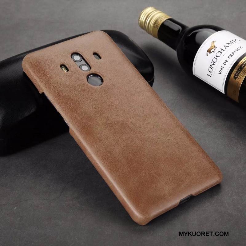 Kuori Huawei Mate 10 Pro Nahka Musta Puhelimen Kuoret, Kotelo Huawei Mate 10 Pro Vuosikerta Lehmä Pesty Suede