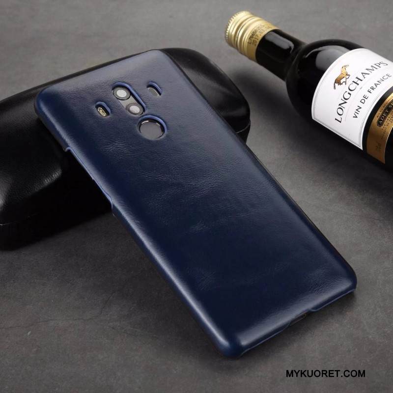 Kuori Huawei Mate 10 Pro Nahka Musta Puhelimen Kuoret, Kotelo Huawei Mate 10 Pro Vuosikerta Lehmä Pesty Suede