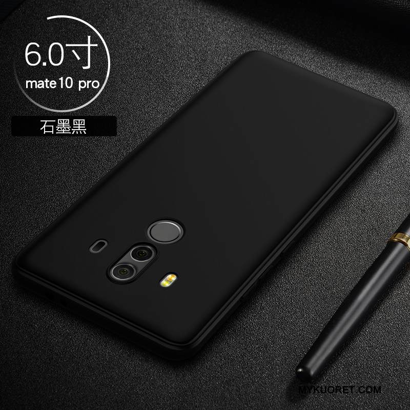 Kuori Huawei Mate 10 Pro Silikoni Musta Ultra, Kotelo Huawei Mate 10 Pro Pehmeä Neste Puhelimen Kuoret Murtumaton