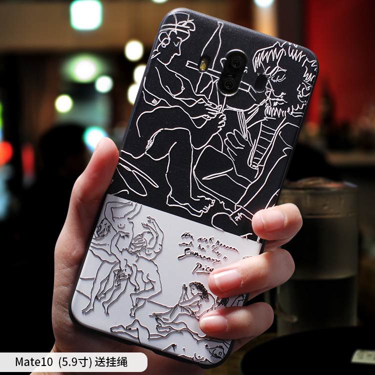 Kuori Huawei Mate 10 Silikoni Murtumaton Puhelimen Kuoret, Kotelo Huawei Mate 10 Pehmeä Neste Jauhe Persoonallisuus