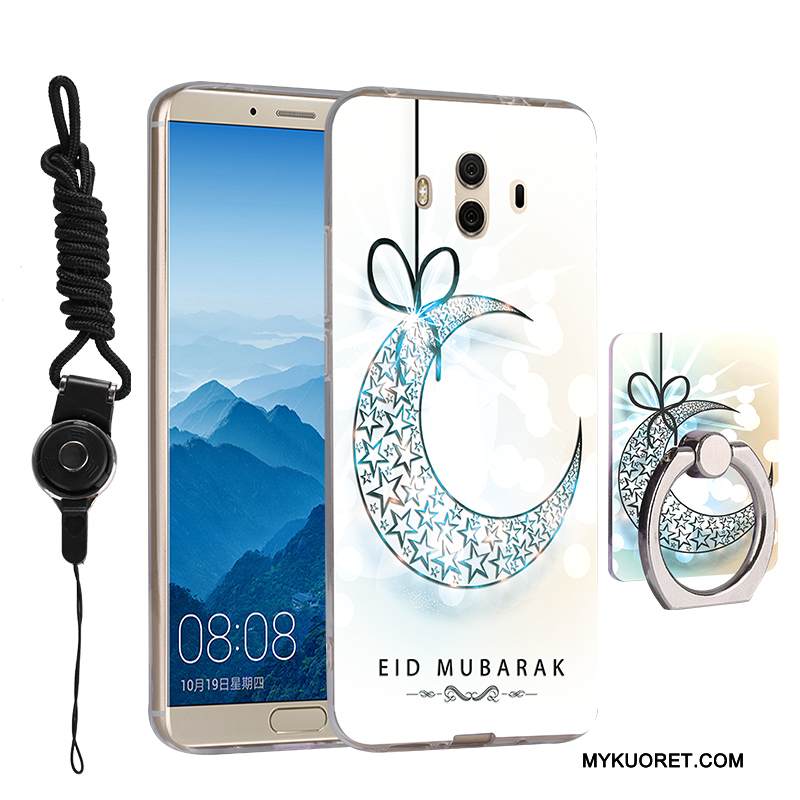 Kuori Huawei Mate 10 Silikoni Rengas Ripustettavat Koristeet, Kotelo Huawei Mate 10 Pehmeä Neste Keltainen Murtumaton