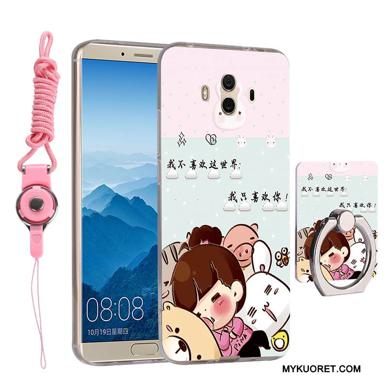 Kuori Huawei Mate 10 Silikoni Rengas Ripustettavat Koristeet, Kotelo Huawei Mate 10 Pehmeä Neste Keltainen Murtumaton