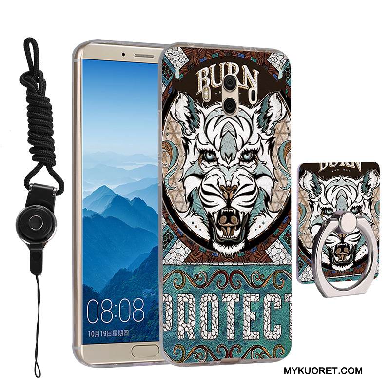 Kuori Huawei Mate 10 Silikoni Rengas Ripustettavat Koristeet, Kotelo Huawei Mate 10 Pehmeä Neste Keltainen Murtumaton