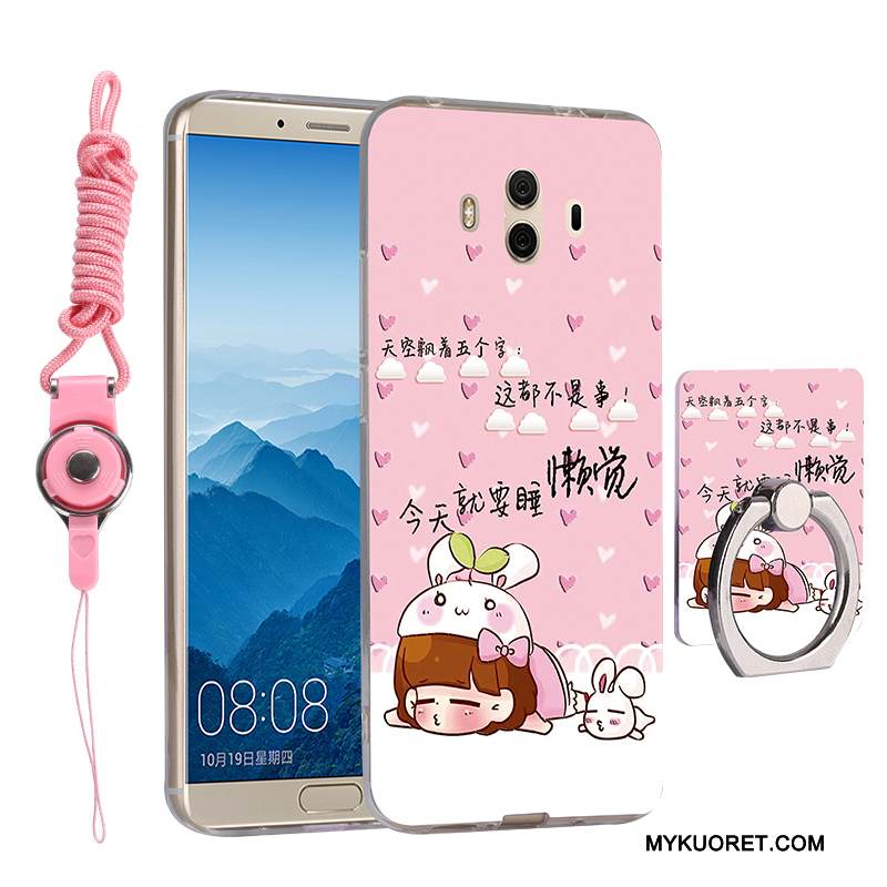 Kuori Huawei Mate 10 Silikoni Rengas Ripustettavat Koristeet, Kotelo Huawei Mate 10 Pehmeä Neste Keltainen Murtumaton