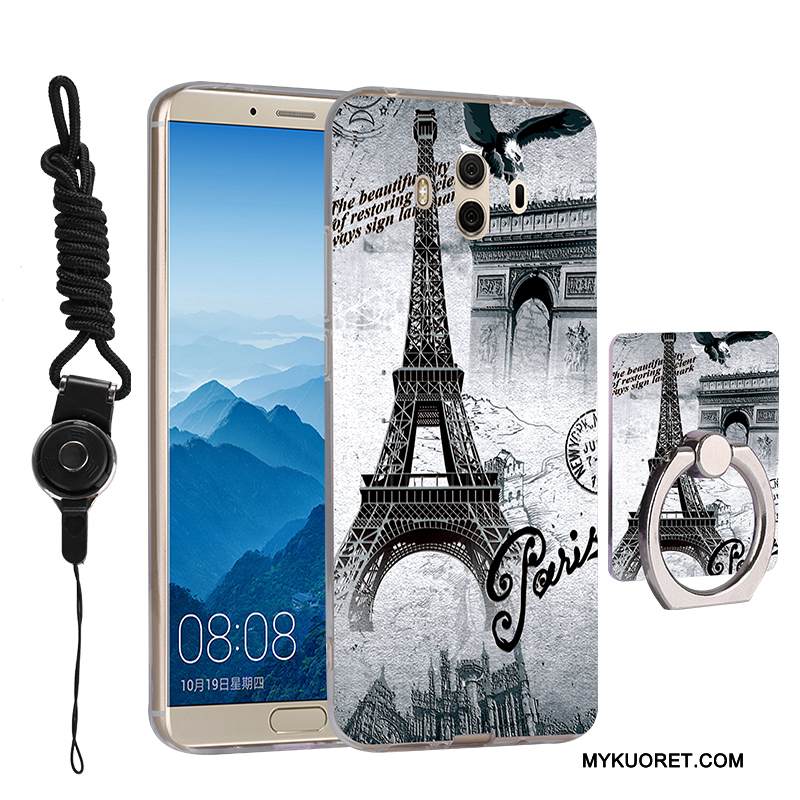 Kuori Huawei Mate 10 Silikoni Rengas Ripustettavat Koristeet, Kotelo Huawei Mate 10 Pehmeä Neste Keltainen Murtumaton