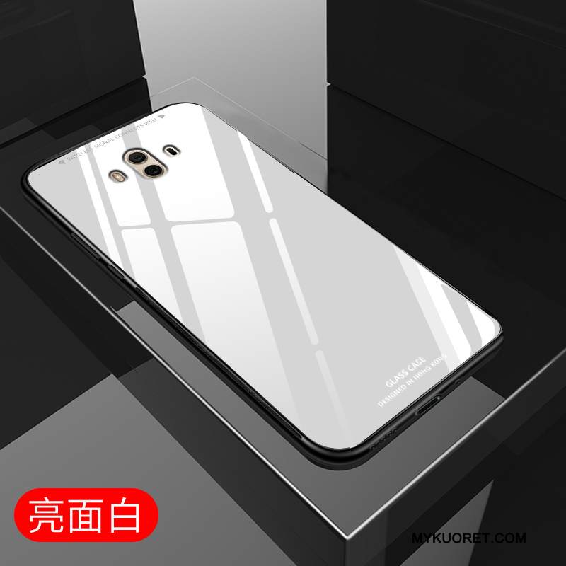 Kuori Huawei Mate 10 Silikoni Valkoinen Kova, Kotelo Huawei Mate 10 Luova Puhelimen Kuoret Lasi