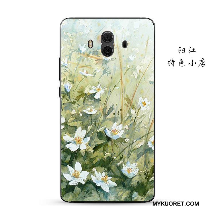 Kuori Huawei Mate 10 Suojaus Kukka Murtumaton, Kotelo Huawei Mate 10 Kohokuviointi Keltainen Liiketoiminta