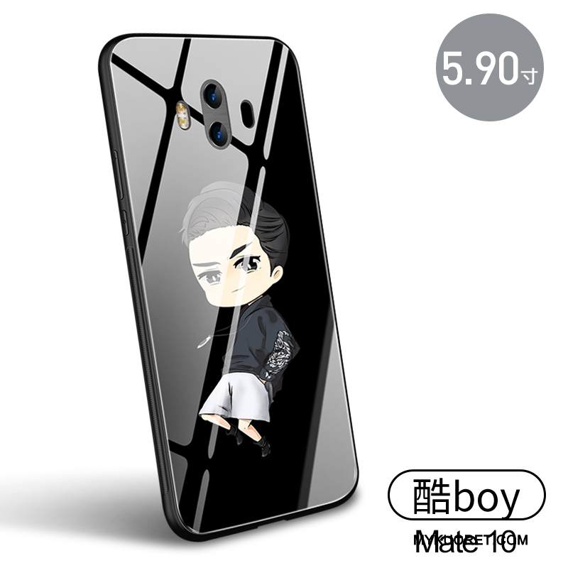 Kuori Huawei Mate 10 Suojaus Musta Puhelimen Kuoret, Kotelo Huawei Mate 10 Laukut Murtumaton Lasi