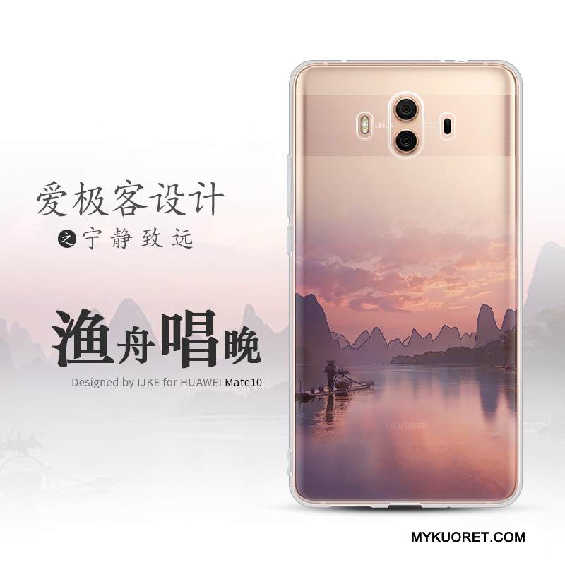Kuori Huawei Mate 10 Suojaus Musta Puhelimen Kuoret, Kotelo Huawei Mate 10 Pehmeä Neste Maisema