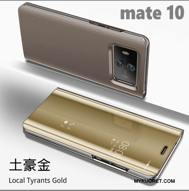 Kuori Huawei Mate 10 Tuki Peili Puhelimen Kuoret, Kotelo Huawei Mate 10 Nahka Pinnoitus Murtumaton