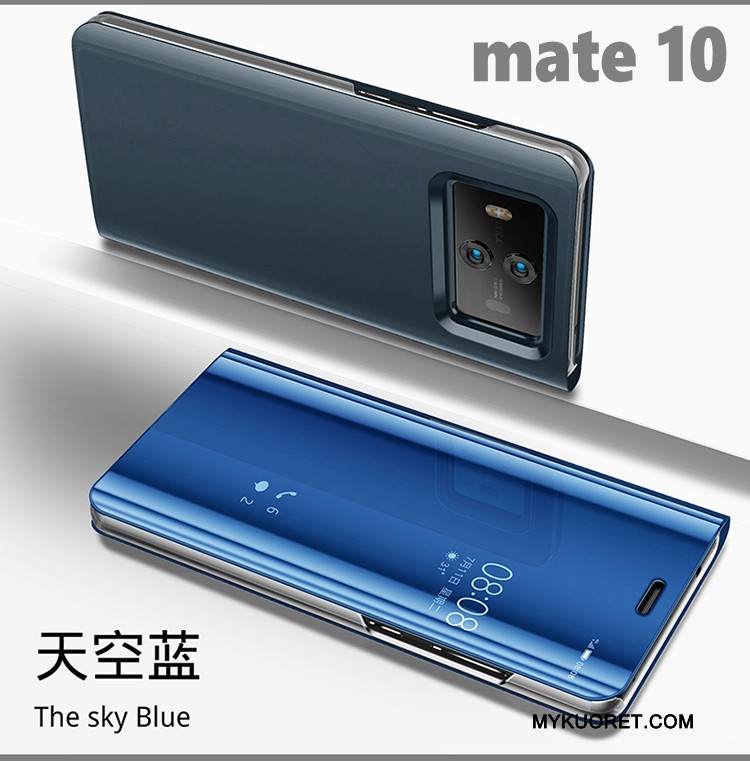 Kuori Huawei Mate 10 Tuki Peili Puhelimen Kuoret, Kotelo Huawei Mate 10 Nahka Pinnoitus Murtumaton