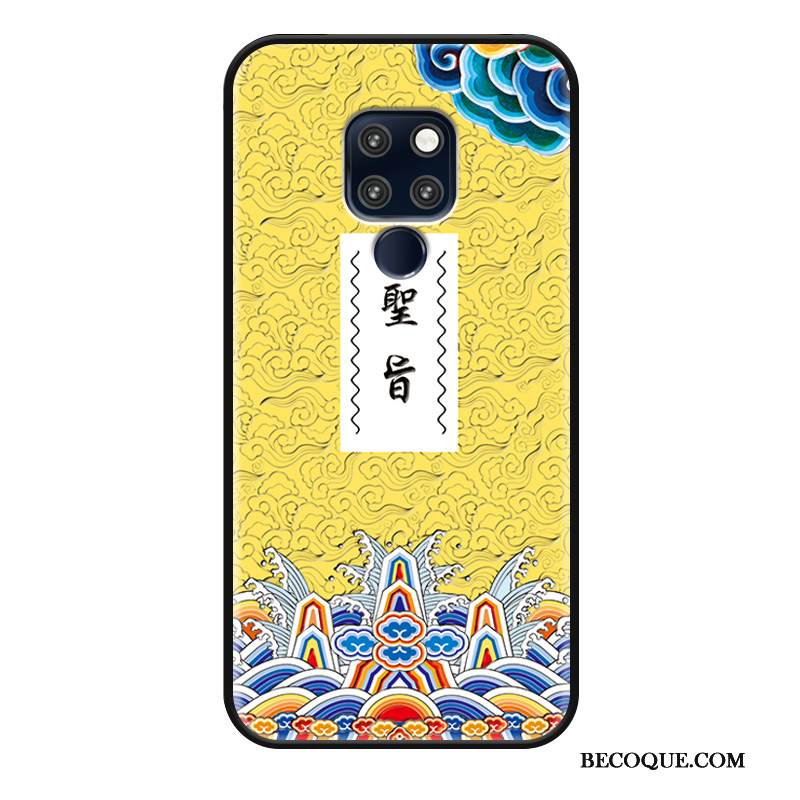 Kuori Huawei Mate 20 Kohokuviointi Puhelimen Kuoret Hauska, Kotelo Huawei Mate 20 Suojaus Kiinalainen Tyyli Jauhe