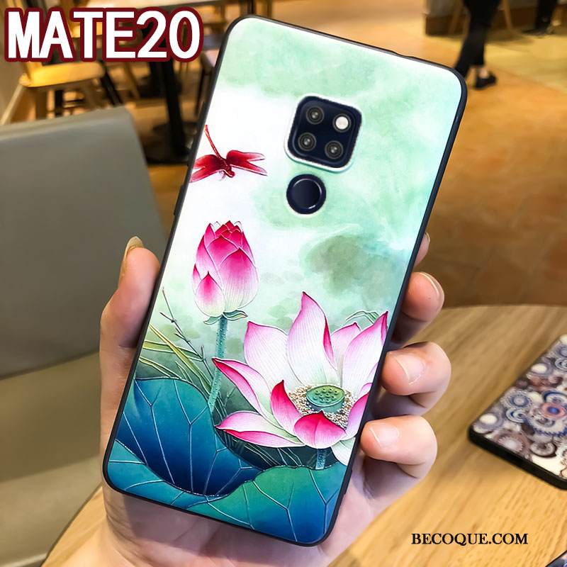 Kuori Huawei Mate 20 Kohokuviointi Sininen Murtumaton, Kotelo Huawei Mate 20 Luova Persoonallisuus Puhelimen Kuoret