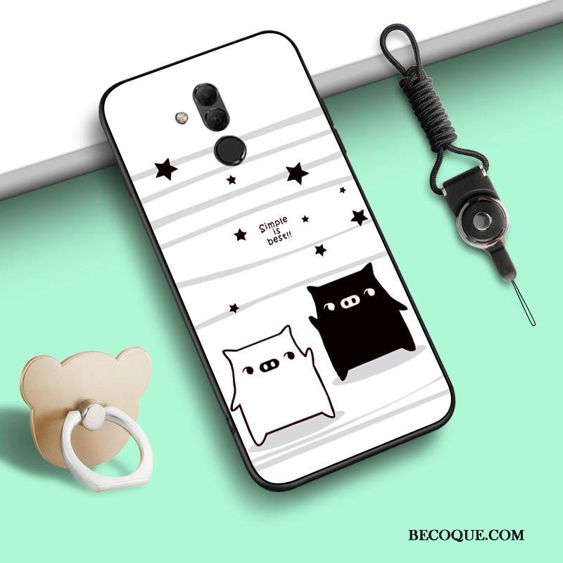 Kuori Huawei Mate 20 Lite Laukut Ripustettava Kaula Harmaa, Kotelo Huawei Mate 20 Lite Pehmeä Neste Murtumaton Persoonallisuus