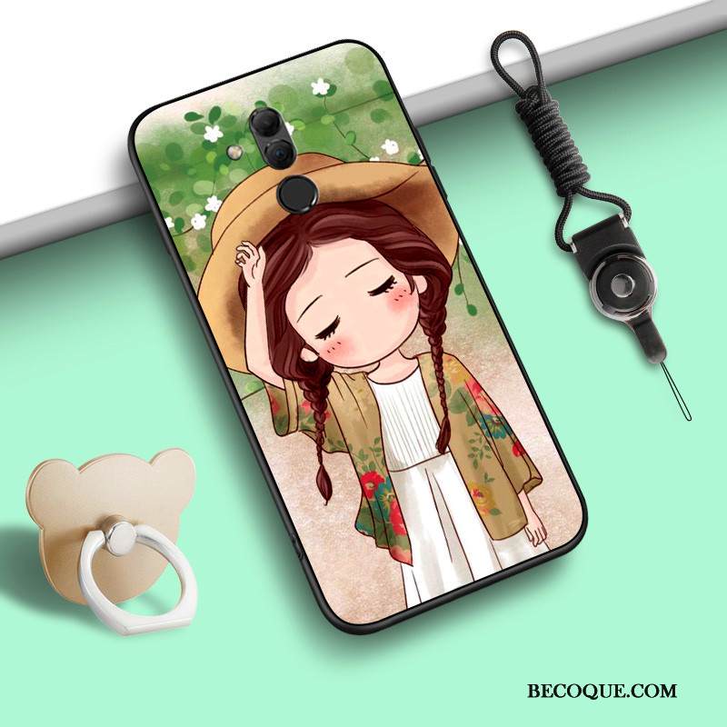 Kuori Huawei Mate 20 Lite Laukut Ripustettava Kaula Harmaa, Kotelo Huawei Mate 20 Lite Pehmeä Neste Murtumaton Persoonallisuus