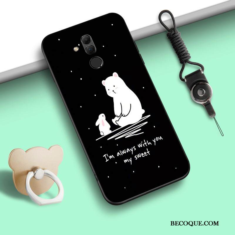 Kuori Huawei Mate 20 Lite Laukut Ripustettava Kaula Harmaa, Kotelo Huawei Mate 20 Lite Pehmeä Neste Murtumaton Persoonallisuus