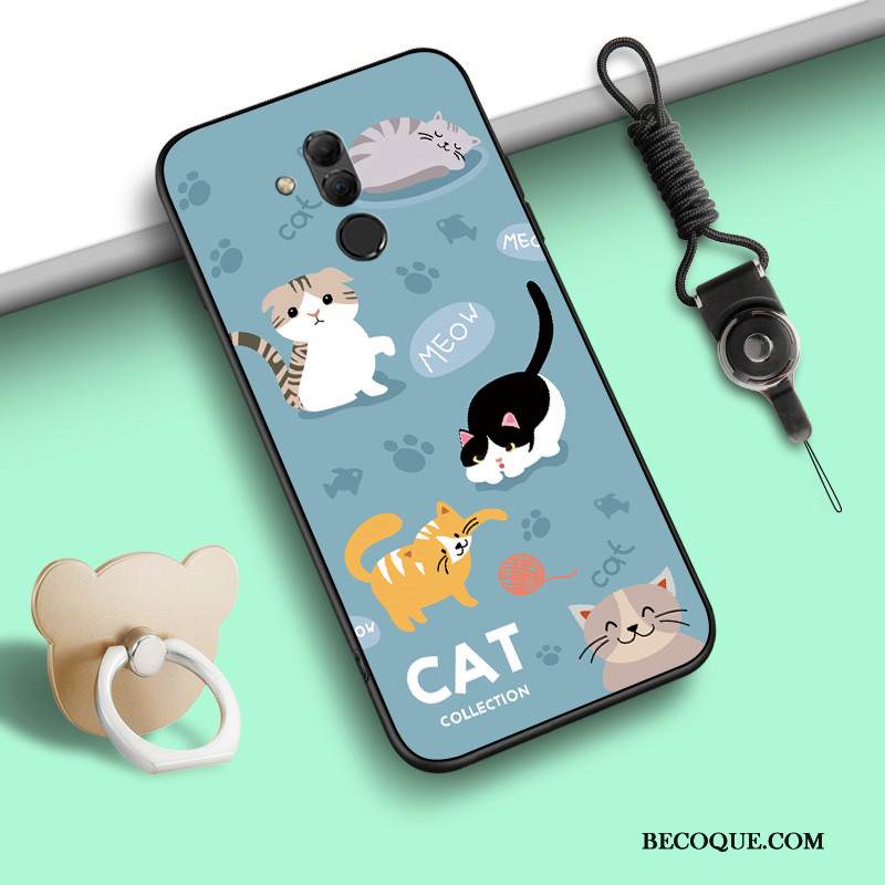 Kuori Huawei Mate 20 Lite Laukut Ripustettava Kaula Harmaa, Kotelo Huawei Mate 20 Lite Pehmeä Neste Murtumaton Persoonallisuus