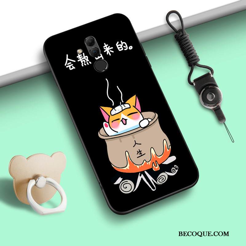 Kuori Huawei Mate 20 Lite Laukut Ripustettava Kaula Harmaa, Kotelo Huawei Mate 20 Lite Pehmeä Neste Murtumaton Persoonallisuus