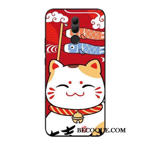 Kuori Huawei Mate 20 Lite Luova Pesty Suede Puhelimen Kuoret, Kotelo Huawei Mate 20 Lite Pehmeä Neste Rikkaus Punainen