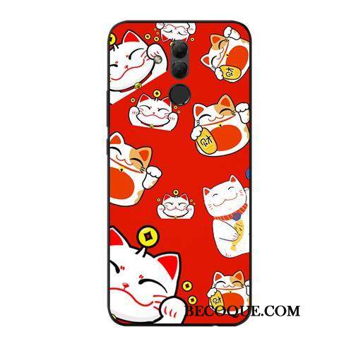 Kuori Huawei Mate 20 Lite Luova Pesty Suede Puhelimen Kuoret, Kotelo Huawei Mate 20 Lite Pehmeä Neste Rikkaus Punainen