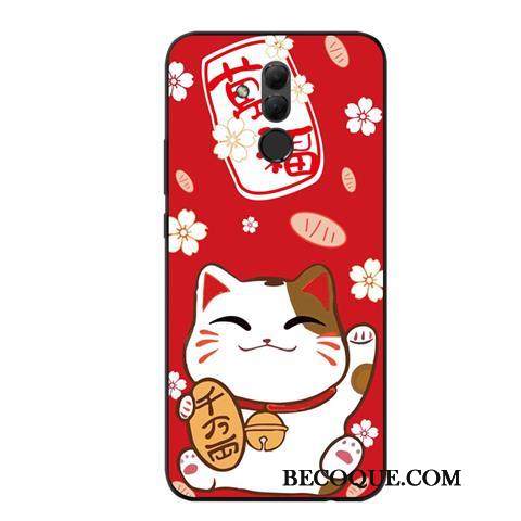 Kuori Huawei Mate 20 Lite Luova Pesty Suede Puhelimen Kuoret, Kotelo Huawei Mate 20 Lite Pehmeä Neste Rikkaus Punainen