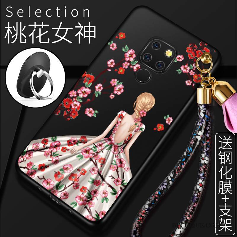 Kuori Huawei Mate 20 Pehmeä Neste Musta Murtumaton, Kotelo Huawei Mate 20 Laukut Pesty Suede Trendi