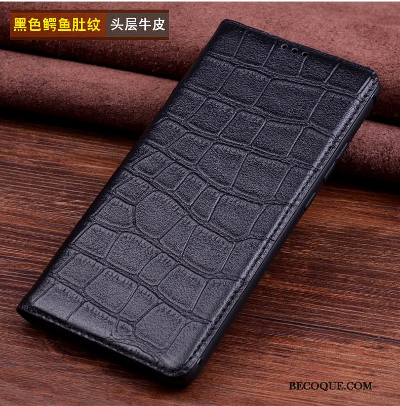 Kuori Huawei Mate 20 Rs Laukut Lehmä Musta, Kotelo Huawei Mate 20 Rs Nahka Muokata Murtumaton