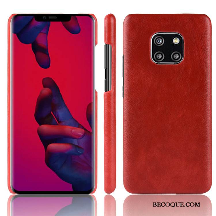 Kuori Huawei Mate 20 Rs Nahka Kova Kukkakuvio, Kotelo Huawei Mate 20 Rs Suojaus Puhelimen Kuoret Punainen