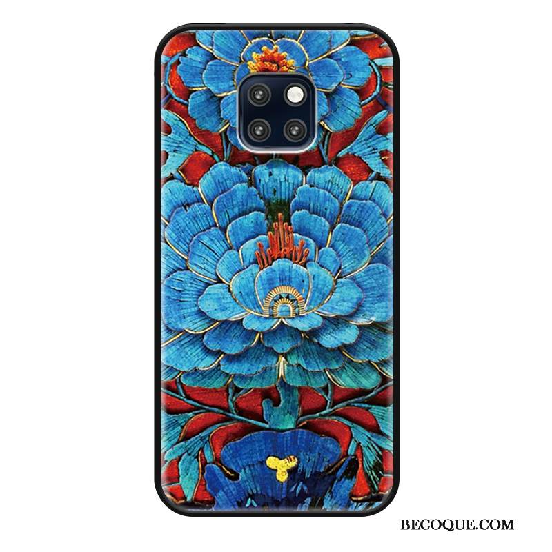 Kuori Huawei Mate 20 Rs Vuosikerta Puhelimen Kuoret Murtumaton, Kotelo Huawei Mate 20 Rs Laukut Sininen Kukka