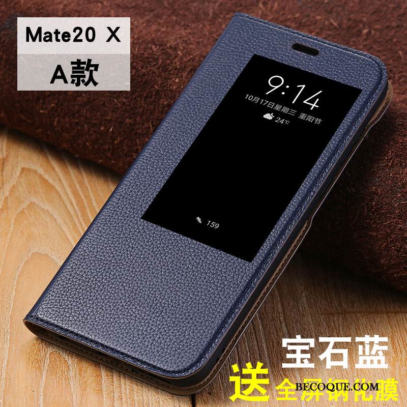 Kuori Huawei Mate 20 X Silikoni Murtumaton Sininen, Kotelo Huawei Mate 20 X Kuoret Puhelimen Kuoret Ohut