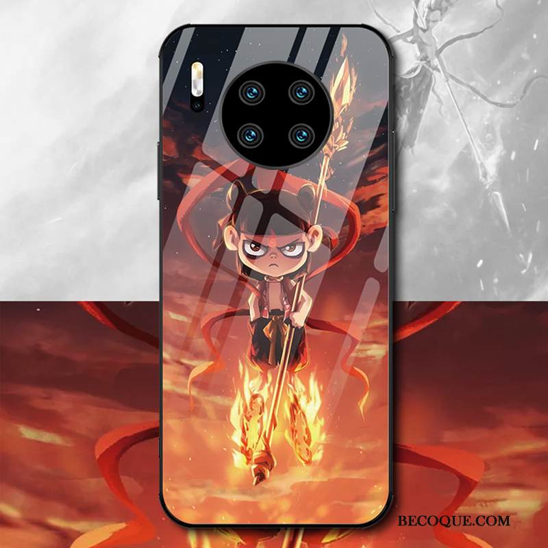 Kuori Huawei Mate 30 Laukut Net Red Lasi, Kotelo Huawei Mate 30 Silikoni Ohut Ylellisyys