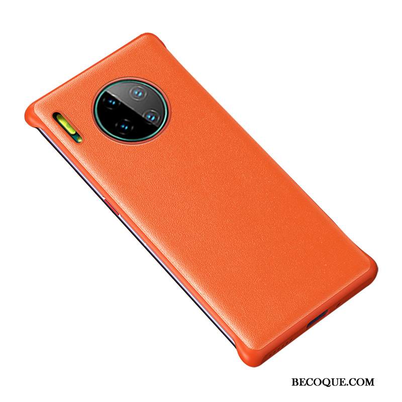 Kuori Huawei Mate 30 Nahka Musta Puhelimen Kuoret, Kotelo Huawei Mate 30 Laukut Murtumaton Kehys