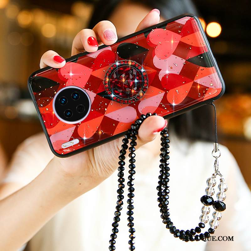 Kuori Huawei Mate 30 Pro Laukut Rakkaus Murtumaton, Kotelo Huawei Mate 30 Pro Strassi Valkoinen Ripustettavat Koristeet