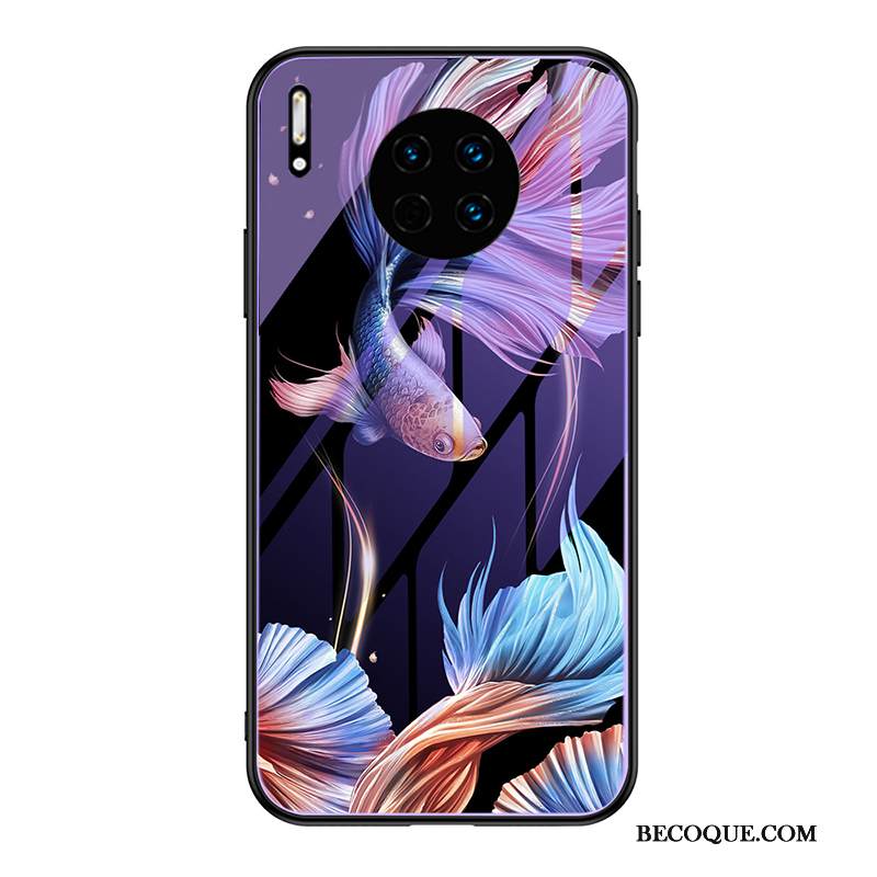 Kuori Huawei Mate 30 Pro Suojaus Murtumaton Persoonallisuus, Kotelo Huawei Mate 30 Pro Laukut Lasi Violetti