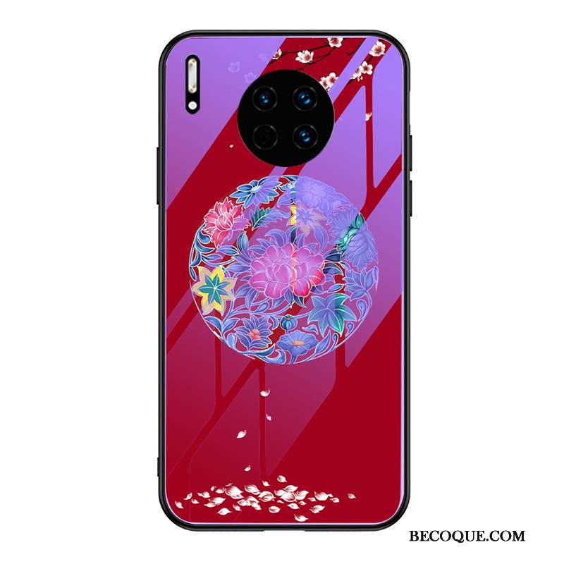 Kuori Huawei Mate 30 Pro Suojaus Murtumaton Persoonallisuus, Kotelo Huawei Mate 30 Pro Laukut Lasi Violetti