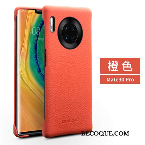 Kuori Huawei Mate 30 Pro Suojaus Puhelimen Kuoret Takakansi, Kotelo Huawei Mate 30 Pro Nahka Yksinkertainen Punainen