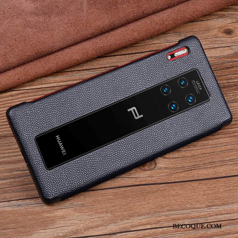 Kuori Huawei Mate 30 Rs Nahka Horrostila Puhelimen Kuoret, Kotelo Huawei Mate 30 Rs Suojaus Sininen