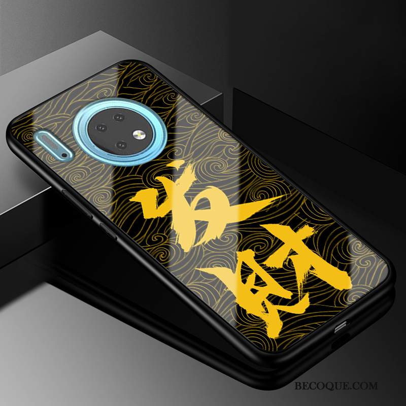 Kuori Huawei Mate 30 Tila Kulta Lasi, Kotelo Huawei Mate 30 Suojaus Kova Murtumaton