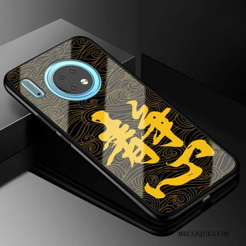 Kuori Huawei Mate 30 Tila Kulta Lasi, Kotelo Huawei Mate 30 Suojaus Kova Murtumaton