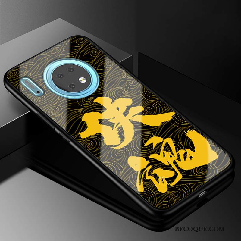 Kuori Huawei Mate 30 Tila Kulta Lasi, Kotelo Huawei Mate 30 Suojaus Kova Murtumaton