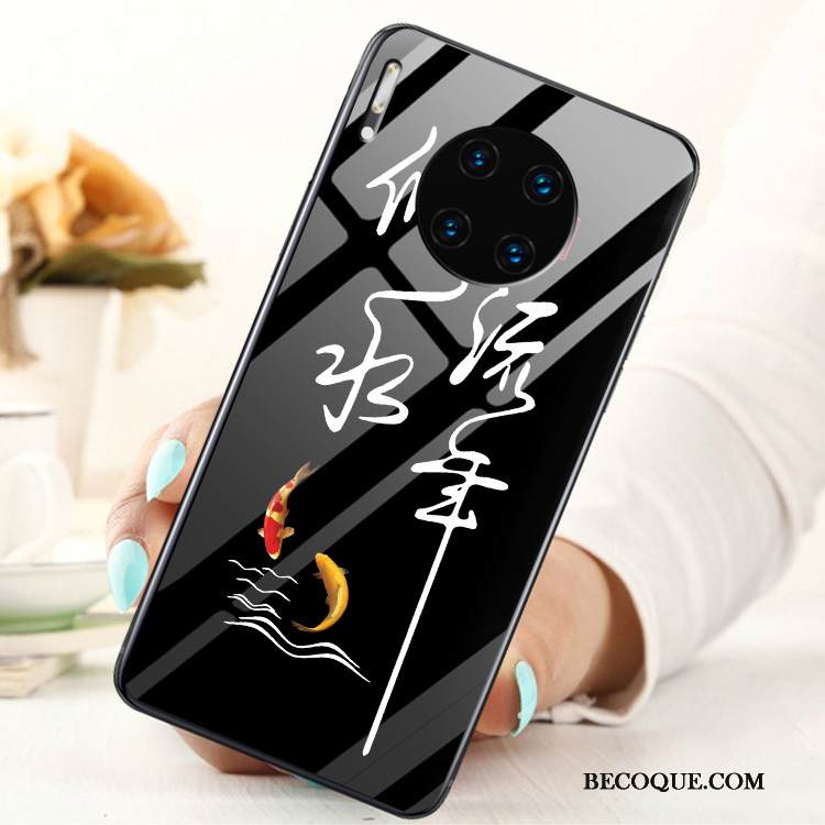 Kuori Huawei Mate 30 Tila Lasi Rengas, Kotelo Huawei Mate 30 Kalvo Karkaisu