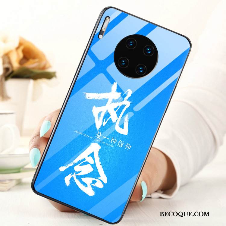 Kuori Huawei Mate 30 Tila Lasi Rengas, Kotelo Huawei Mate 30 Kalvo Karkaisu