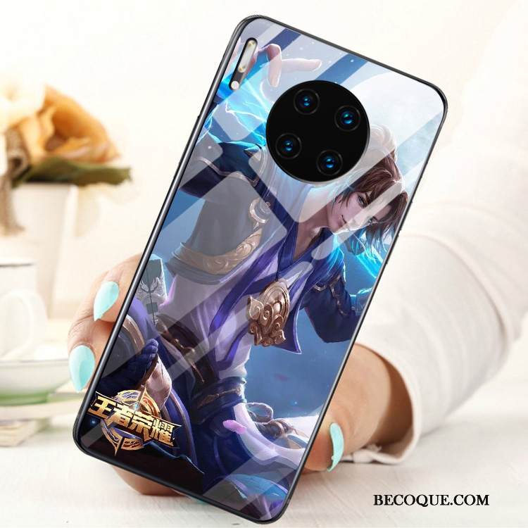 Kuori Huawei Mate 30 Tila Lasi Rengas, Kotelo Huawei Mate 30 Kalvo Karkaisu