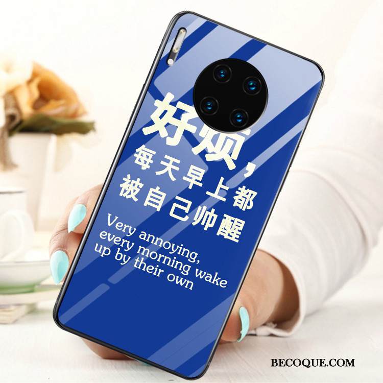 Kuori Huawei Mate 30 Tila Lasi Rengas, Kotelo Huawei Mate 30 Kalvo Karkaisu