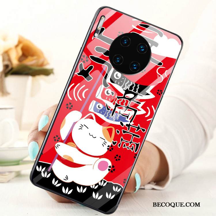 Kuori Huawei Mate 30 Tila Lasi Rengas, Kotelo Huawei Mate 30 Kalvo Karkaisu