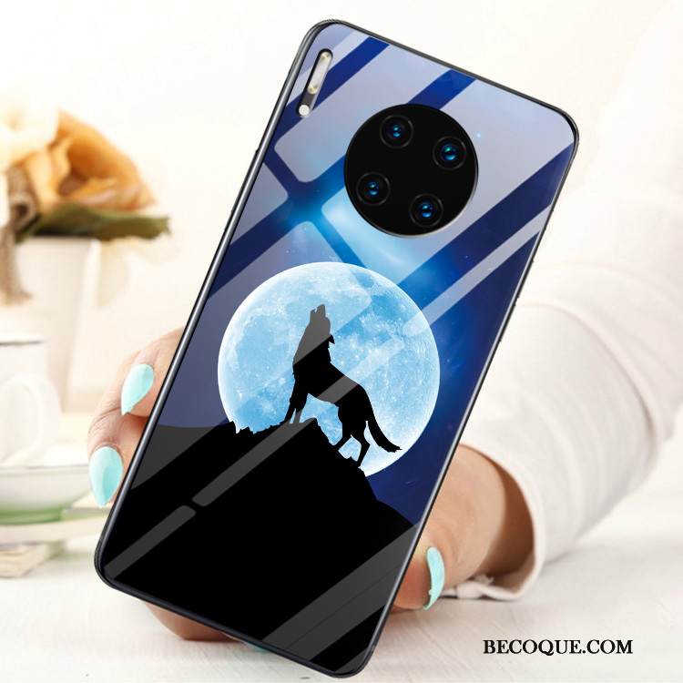 Kuori Huawei Mate 30 Tila Lasi Rengas, Kotelo Huawei Mate 30 Kalvo Karkaisu