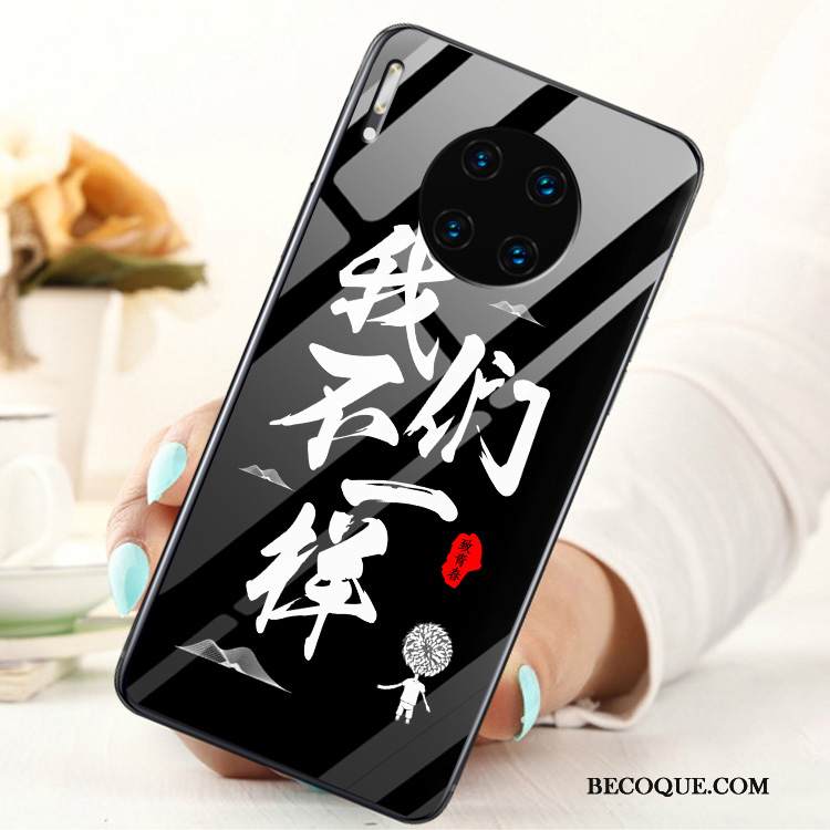 Kuori Huawei Mate 30 Tila Lasi Rengas, Kotelo Huawei Mate 30 Kalvo Karkaisu